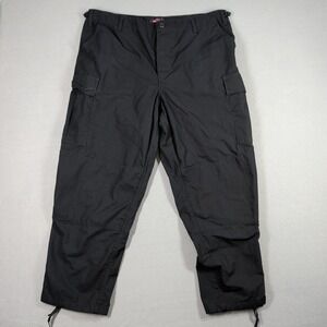 Tru-Spec Mens Black Tactical Cargo Pants XL Short Ripstop BDU Military Style